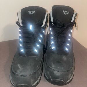 Reebok Black and Gray Boots with Reflective Accents